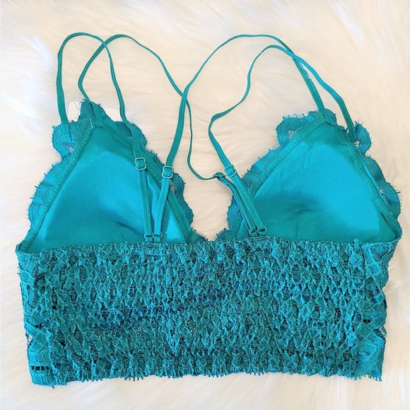 EDEN Plus Harbor Blue Floral Padded Lace Bralette - Picture 4 of 5